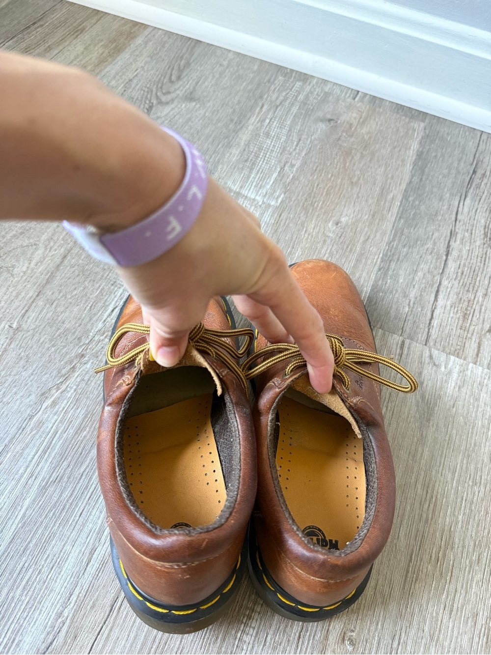 Dr Martens Docs Brown Leather Lace-Up Shoes Oxford Shoes Brown Unisex Size 4 / 5 - Picture 9 of 11